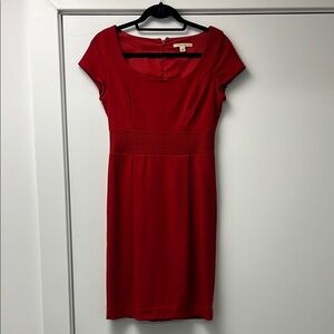 Banana Republic women’s Red wool lined cap sleeve dress size 2
